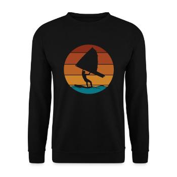 Wing Surf Wing Foil Cool Flügelbrandung - Unisex Sweatshirt - black - Front - Alina (178cm) & Michal (187cm)