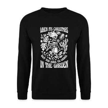 Hobby Gardener Garden Skeleton Garden Noël - Sweat-shirt Unisexe - noir - Devant - Alina (178cm) & Michal (187cm)