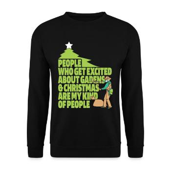 Hobby Gardener Garden Funny Garden Christmas - Unisex Sweatshirt - black - Front - Alina (178cm) & Michal (187cm)