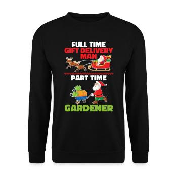 Hobbygärtner Garten Weihnachtsmann - Unisex Pullover - Schwarz - Vorne - Alina (178cm) & Michal (187cm)