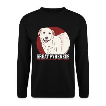 Chiens de montagne des Pyrénées | Cadeau du propriétaire de chien - Sweat-shirt Unisexe - noir - Devant - Alina (178cm) & Michal (187cm)