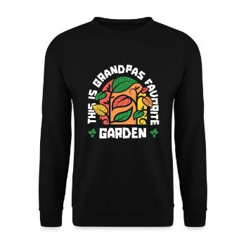 Hobbygärtner Garten Garten Opa - Unisex Pullover - Schwarz - Vorne - Alina (178cm) & Michal (187cm)