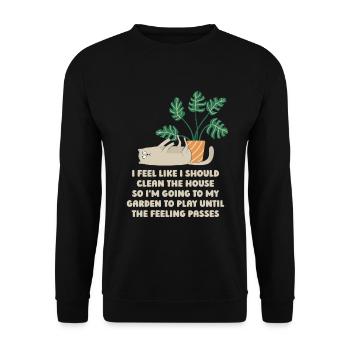 Hobbygärtner Garten Katze Gartenkatze - Unisex Pullover - Schwarz - Vorne - Alina (178cm) & Michal (187cm)