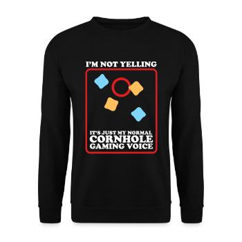 Cornhole Player Bean Bag Blind Hole Gift - Sweat-shirt Unisexe - noir - Devant - Alina (178cm) & Michal (187cm)