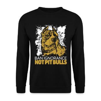 Pitbull Ignorance Pitbull Ban - Unisex Sweatshirt - black - Front - Alina (178cm) & Michal (187cm)