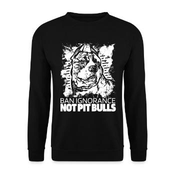 Pitbull Ignorance Pitbull Ban - Unisex Sweatshirt - black - Front - Alina (178cm) & Michal (187cm)