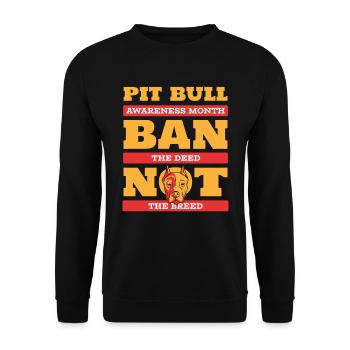 Pitbull Awareness Pitbull Interdiction - Sweat-shirt Unisexe - noir - Devant - Alina (178cm) & Michal (187cm)