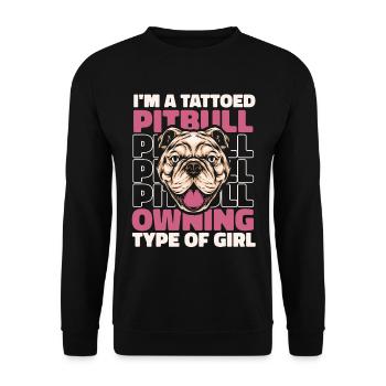 Pitbull Girl Pitbull Ban - Sweat-shirt Unisexe - noir - Devant - Alina (178cm) & Michal (187cm)