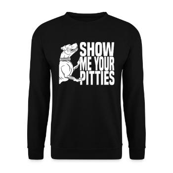 Pitbull Cool Pitbull Ban Show Me Your Pitties - Unisex Sweatshirt - black - Front - Alina (178cm) & Michal (187cm)