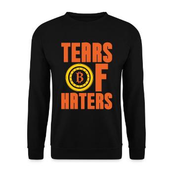 Cryptocurrency Tears Of Haters Stock Market Mining - Unisex Sweatshirt - black - Front - Alina (178cm) & Michal (187cm)