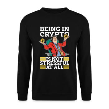 Cryptocurrency Being In Crypto Is Stock Market - Unisex Pullover - Schwarz - Vorne - Alina (178cm) & Michal (187cm)