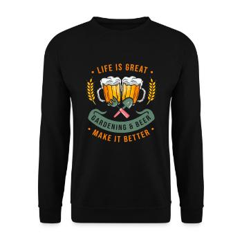 Hobby Gardener Garden Cool Garden Bière - Sweat-shirt Unisexe - noir - Devant - Alina (178cm) & Michal (187cm)