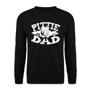 Pitbull Père Pitbull Ban Pittie Papa - Sweat-shirt Unisexe - noir - Devant - Alina (178cm) & Michal (187cm)