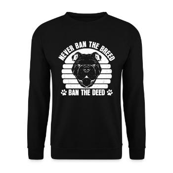 Pitbull Love Pitbull Ban - Unisex Sweatshirt - black - Front - Alina (178cm) & Michal (187cm)