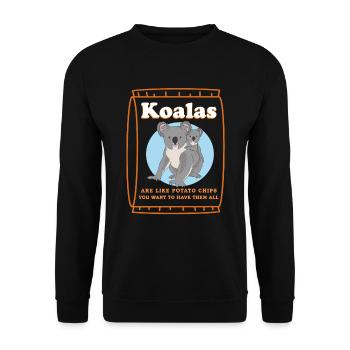 Koala Koala Bear Koalas Koala Bears Cadeau - Sweat-shirt Unisexe - noir - Devant - Alina (178cm) & Michal (187cm)