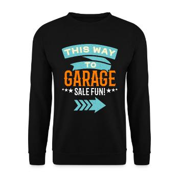 Les ventes de garage de cette façon au marché aux puces de la vente de garage - Sweat-shirt Unisexe - noir - Devant - Alina (178cm) & Michal (187cm)