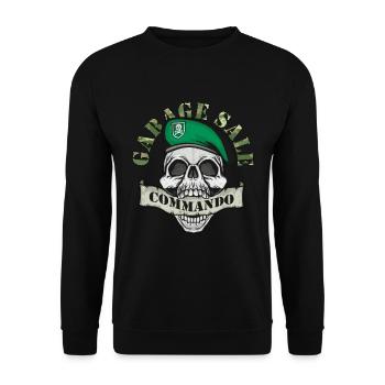 Garage Sale Commando Flea Market Bargain Hunter - Unisex Sweatshirt - black - Front - Alina (178cm) & Michal (187cm)