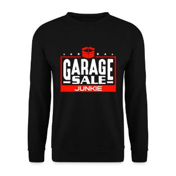 Garage Sale Junkie Flea Market Bargain Hunter - Unisex Sweatshirt - black - Front - Alina (178cm) & Michal (187cm)