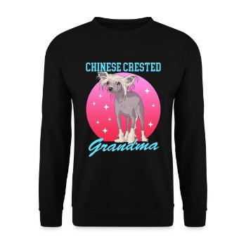 Chinese Crested Granny | Chinese Crested Dog - Unisex Sweatshirt - black - Front - Alina (178cm) & Michal (187cm)