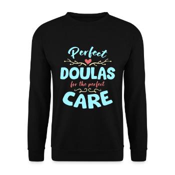 Doula Perfect Doula pour les soins parfaits sages-femmes - Sweat-shirt Unisexe - noir - Devant - Alina (178cm) & Michal (187cm)