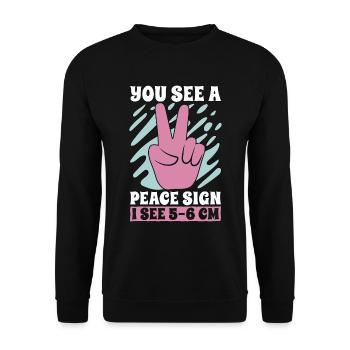 Ob/Gyn Nurse You See A Peace Sign I See Midwifery - Unisex Sweatshirt - black - Front - Alina (178cm) & Michal (187cm)