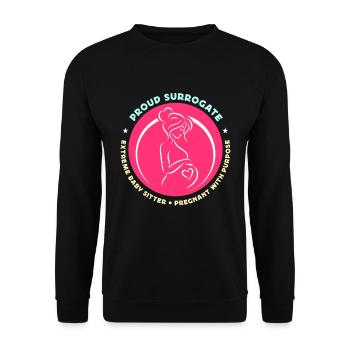 Surrogacy Proud Surrogate Extreme IVF Pregnancy - Unisex Pullover - Schwarz - Vorne - Alina (178cm) & Michal (187cm)