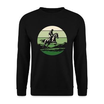 Horse Equestrian Endurance Riding - Unisex Sweatshirt - black - Front - Alina (178cm) & Michal (187cm)