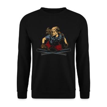 Softball - Unisex Pullover - Schwarz - Vorne - Alina (178cm) & Michal (187cm)
