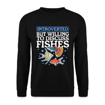 Aquaristics Aquarium Aquarist Ornamental Fish Gift - Unisex Sweatshirt - black - Front - Alina (178cm) & Michal (187cm)