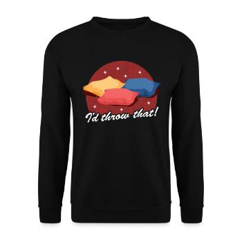 Cornhole Player Bean Bag Blind Hole Gift - Sweat-shirt Unisexe - noir - Devant - Alina (178cm) & Michal (187cm)