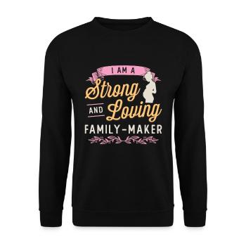 Surrogacy I Am A Strong And Loving IVF Awareness - Unisex Pullover - Schwarz - Vorne - Alina (178cm) & Michal (187cm)