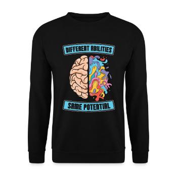 PEI Différentes capacités Même éducateur potentiel - Sweat-shirt Unisexe - noir - Devant - Alina (178cm) & Michal (187cm)