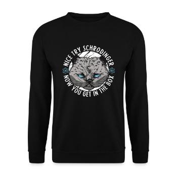 Physics Phyker Cat Quantum Physics - Unisex Sweatshirt - black - Front - Alina (178cm) & Michal (187cm)