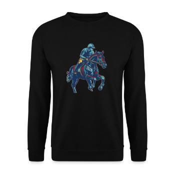 Horse Equestrian Endurance Riding - Unisex Sweatshirt - black - Front - Alina (178cm) & Michal (187cm)