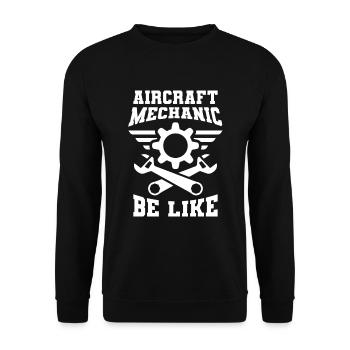 Mécanicien d’avion - Sweat-shirt Unisexe - noir - Devant - Alina (178cm) & Michal (187cm)