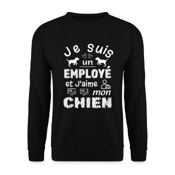 Je suis un employé et j'aime mon chien - Sweat-shirt Unisexe - noir - Devant - Alina (178cm) & Michal (187cm)