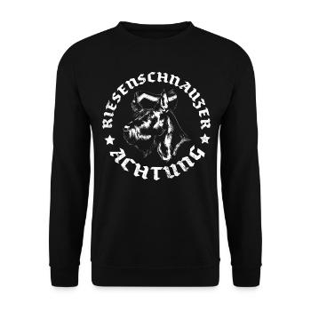 Riesenschnauzer - Unisex Pullover - Schwarz - Vorne - Alina (178cm) & Michal (187cm)