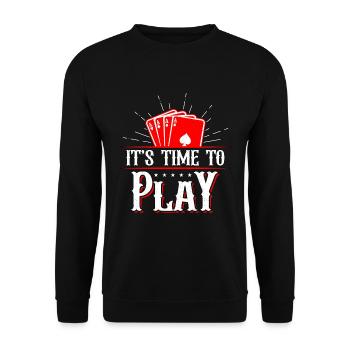 Blackjack classique Il est temps de jouer au croupier de casino - Sweat-shirt Unisexe - noir - Devant - Alina (178cm) & Michal (187cm)