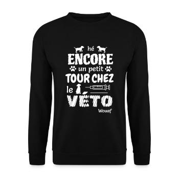 Hé encore un petit tour chez le véto - Sweat-shirt Unisexe - noir - Devant - Alina (178cm) & Michal (187cm)