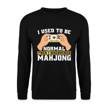 Mahjong I Used To Be Normal Then Chinese Mahjong - Unisex Sweatshirt - black - Front - Alina (178cm) & Michal (187cm)