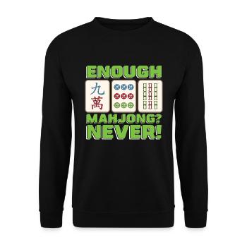 Mahjong Enough Mahjong Never Board Game Tiles - Unisex Pullover - Schwarz - Vorne - Alina (178cm) & Michal (187cm)