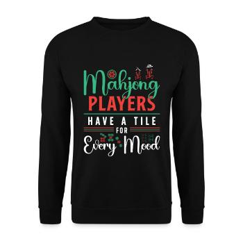 Les joueurs de Mahjong ont une tuile pour chaque jeu de société - Sweat-shirt Unisexe - noir - Devant - Alina (178cm) & Michal (187cm)