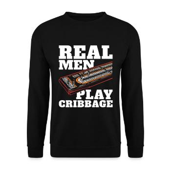 Cribbage Real Men Play Cribbage Loves Board Game - Sweat-shirt Unisexe - noir - Devant - Alina (178cm) & Michal (187cm)