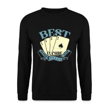 Euchre Best Euchre Player Ever Loves Playing Cards - Unisex Sweatshirt - black - Front - Alina (178cm) & Michal (187cm)