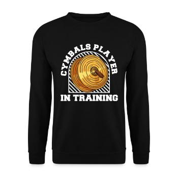 Fanfahrenzug Spielmannszug Becken - Unisex Pullover - Schwarz - Vorne - Alina (178cm) & Michal (187cm)