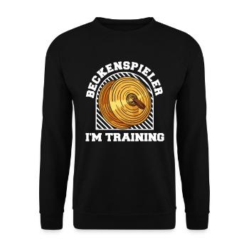 Fanfahrenzug Spielmannszug Becken - Unisex Pullover - Schwarz - Vorne - Alina (178cm) & Michal (187cm)