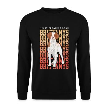 Brittany Pointing Dog Spaniel Breton Gift - Unisex Sweatshirt - black - Front - Alina (178cm) & Michal (187cm)