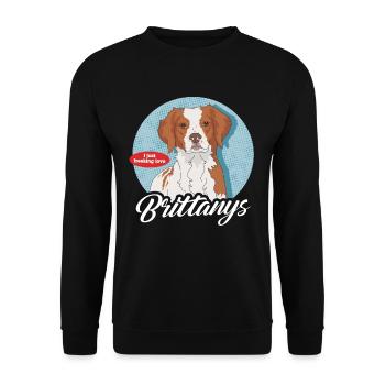 Brittany Dogs Spaniel Breton Gift - Unisex Sweatshirt - black - Front - Alina (178cm) & Michal (187cm)