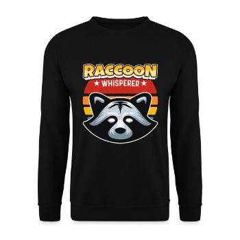 Raccoon Hunting Raccoon Whisperer Loves Wilderness - Unisex Pullover - Schwarz - Vorne - Alina (178cm) & Michal (187cm)