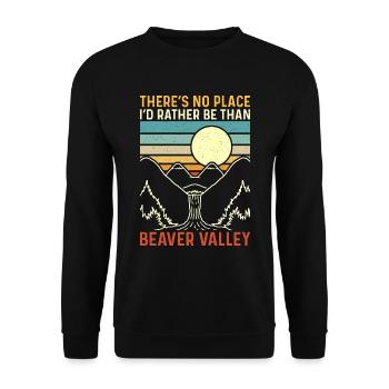 Barrage de castor Il n’y a pas d’endroit où je préférerais Castor sauvage - Sweat-shirt Unisexe - noir - Devant - Alina (178cm) & Michal (187cm)
